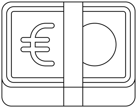 Euro Banknote Emoji Coloring Page